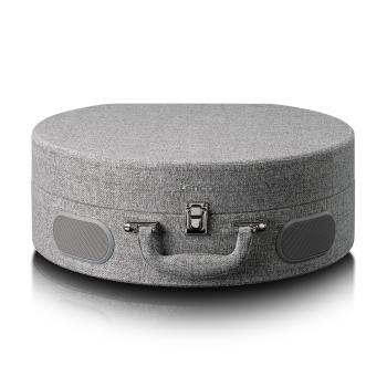 Retro-Schallplattenspieler aus Holz mit eingebauten Lautsprechern, Bluetooth® und AT3600L Tonabnehmer Grau