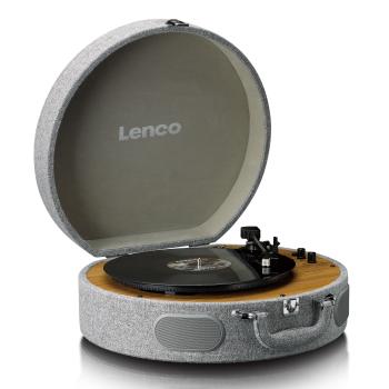 Retro-Schallplattenspieler aus Holz mit eingebauten Lautsprechern, Bluetooth® und AT3600L Tonabnehmer Grau