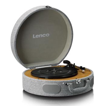 Retro-Schallplattenspieler aus Holz mit eingebauten Lautsprechern, Bluetooth® und AT3600L Tonabnehmer Grau