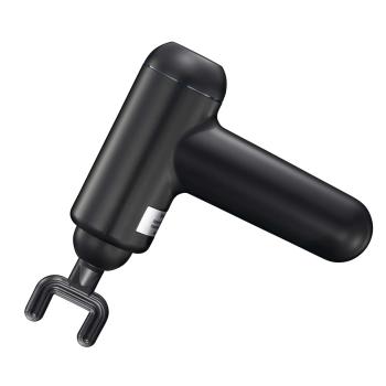 Wiederaufladbare Massagepistole mit LED 4 Köpfe Schwarz