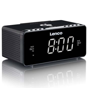 Stereo FM Radiowecker mit USB und Qi Wireless Smartphone-Ladung Schwarz