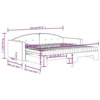 Tagesbett Ausziehbar mit Matratzen Gelb 90x200 cm Samt