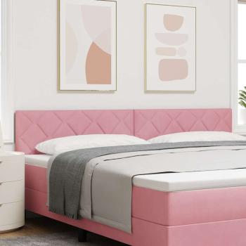 ARDEBO.de - LED Kopfteil mit LED -Streifenleuchten Rosa 200 cm Samt