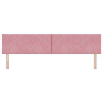 LED Kopfteil mit LED -Streifenleuchten Rosa 200 cm Samt