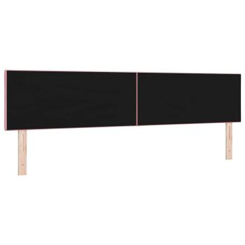 LED Kopfteil mit LED -Streifenleuchten Rosa 200 cm Samt