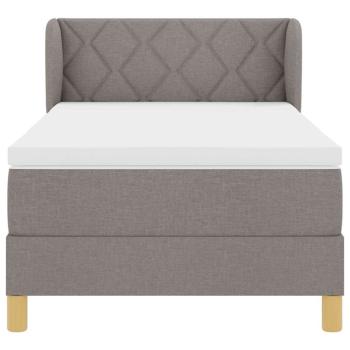 Boxspringbett mit Matratze Creme 90x200 cm Stoff Taupe