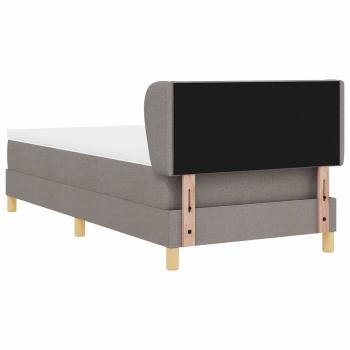 Boxspringbett mit Matratze Creme 90x200 cm Stoff Taupe