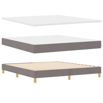 Boxspringbett mit Matratze Creme 90x200 cm Stoff Taupe
