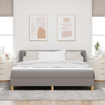 Boxspringbett mit Matratze Creme 90x200 cm Stoff Taupe