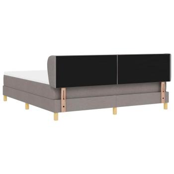 Boxspringbett mit Matratze Creme 90x200 cm Stoff Taupe