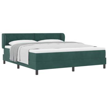 Boxspringbett mit Matratze Dunkelgrau 80x200 cm Samt Dunkelgrün
