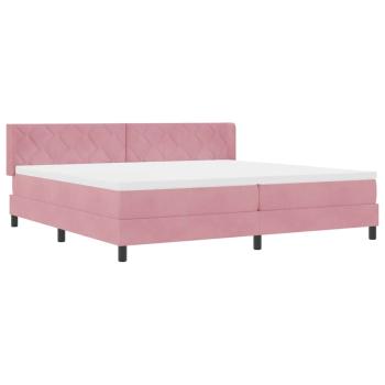 Boxspringbett mit Matratze Schwarz 100x200 cm Velvet Rosa