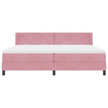 Boxspringbett mit Matratze Schwarz 100x200 cm Velvet Rosa