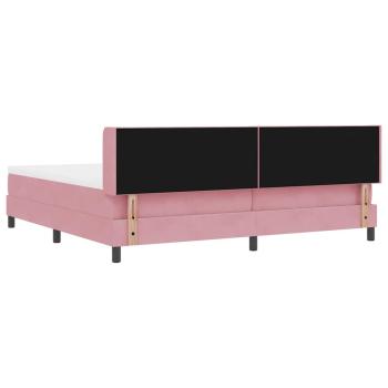 Boxspringbett mit Matratze Schwarz 100x200 cm Velvet Rosa