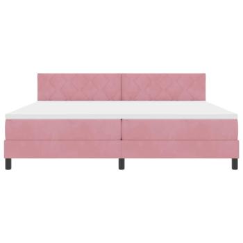 Boxspringbett mit Kopfteil Rosa 200 x 200 cm Samt