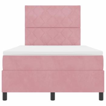 Boxspringbett mit Matratze mit Kopfteil Rosa 120 x 190 cm Samt