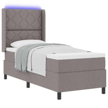 Boxspringbett mit Matratze mit Kopfteil Taupe 90 x 190 cm Stoff