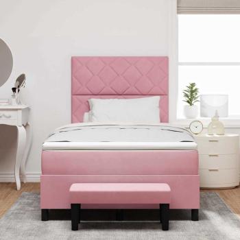 Boxspringbett mit Matratze mit Kopfteil Rosa 120 x 190 cm Samt