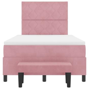 Boxspringbett mit Matratze mit Kopfteil Rosa 120 x 190 cm Samt