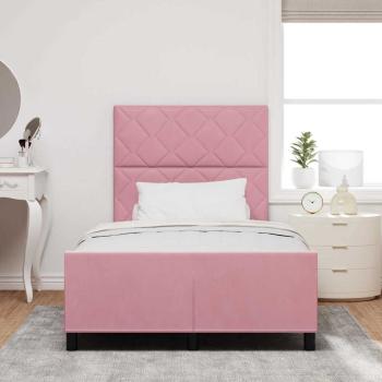 Bettgestell mit Kopfteil Rosa 120 x 190 cm Samt