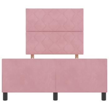 Bettgestell mit Kopfteil Rosa 120 x 190 cm Samt