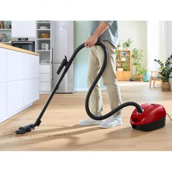 Bosch BGD38RD1H Serie 4 Staubsauger mit Beutel, 600 W, Microfilter, Rot