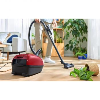 Bosch BGD38RD1H Serie 4 Staubsauger mit Beutel, 600 W, Microfilter, Rot