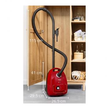 Bosch BGD38RD1H Serie 4 Staubsauger mit Beutel, 600 W, Microfilter, Rot