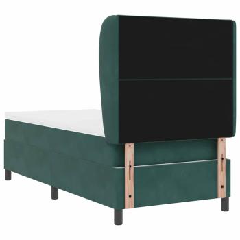 Boxspringbett mit Matratze Dunkelgrün 100 x 200 cm Samt