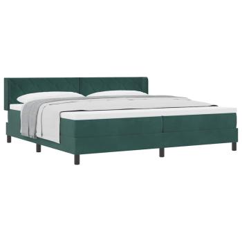 Boxspringbett mit Matratze Schwarz 100x200 cm Velvet Dunkelgrün