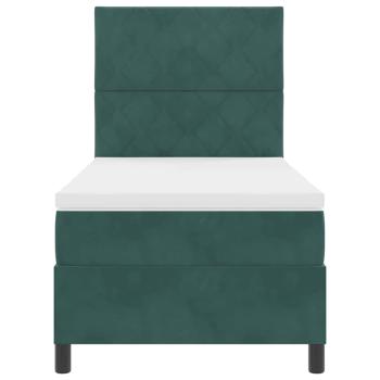 Boxspringbett mit Matratze Dunkelgrün 100 x 200 cm Samt