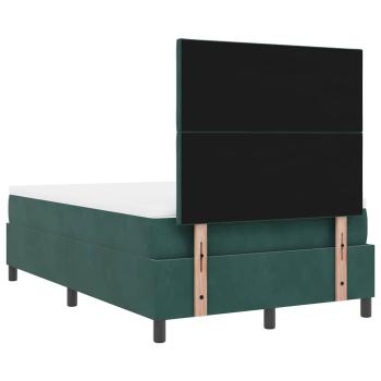 Boxspringbett mit Matratze Dunkelgrün 120 x 190 cm Samt
