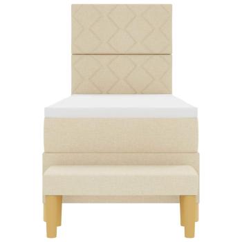 Boxspringbett mit Matratze mit Kopfteil Creme 80 x 200 cm Stoff