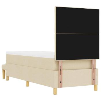 Boxspringbett mit Matratze mit Kopfteil Creme 80 x 200 cm Stoff
