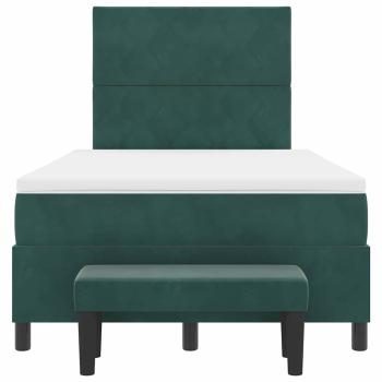 Boxspringbett mit Matratze Dunkelgrün 120 x 190 cm Samt