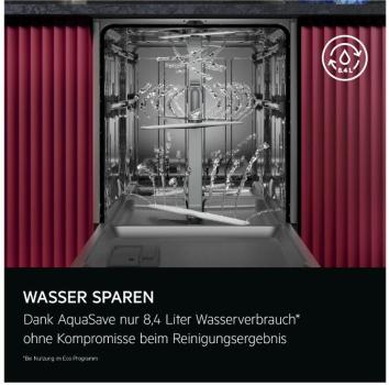 AEG GI7200B1SG 7000 Vollintegrierter Geschirrspüler, 60 cm breit, 13 Maßgedecke, AquaSave, SmartSelect Connect Display, AirDry, ExtraSilent, Besteckkorb (911472009)