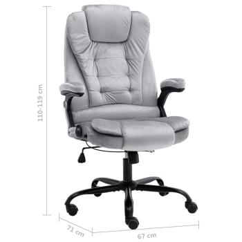 Bürostuhl Hellgrau Samt