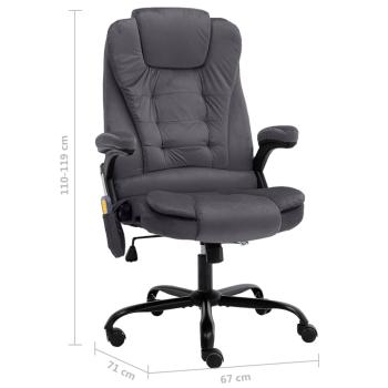 Massage-Bürostuhl Dunkelgrau Samt