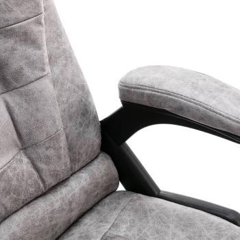 Bürostuhl Hellgrau Wildleder-Optik