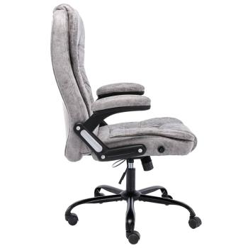 Bürostuhl Hellgrau Wildleder-Optik