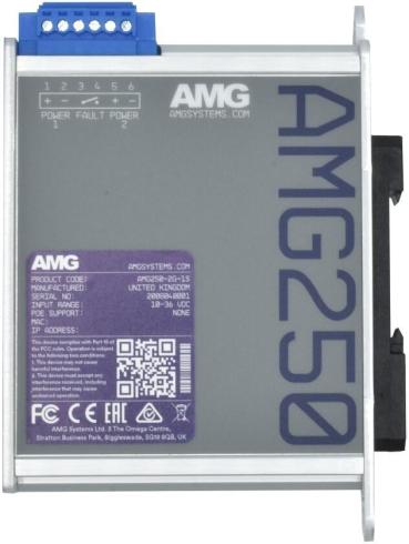 Hanwha Vision industrieller Multirate-PoE-Medienkonverter (AMG250-1GBT-1S-P90)