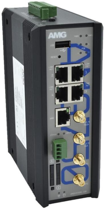 Hanwha Vision PoE Router Industrial-Ethernet-Lösungen, 4G/LTE, Cat4 (AMG750-1G-4GAT-1E4-P120/HWEU)