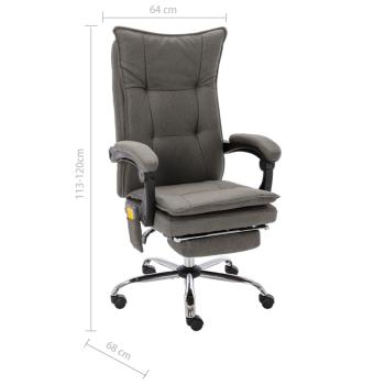 Massage-Bürostuhl Grau Stoff