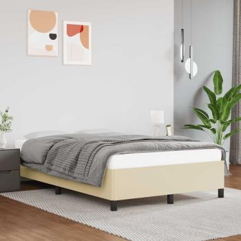 ARDEBO.de - Bettgestell ohne Matratze Creme 120x190 cm Kunstleder