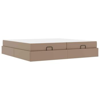 Bettgestell mit Matratze Cappuccino 200 x 200 cm Kunstleder