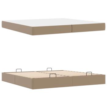 Bettgestell mit Matratze Cappuccino 200 x 200 cm Kunstleder