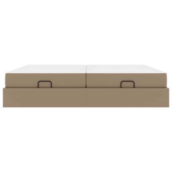 Bettgestell mit Matratze Cappuccino 200 x 200 cm Kunstleder