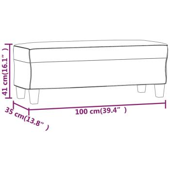 Sitzbank Weinrot 100x35x41 cm Stoff
