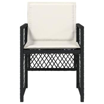 Gartenstühle mit Kissen 4 Stk. Schwarz Poly Rattan