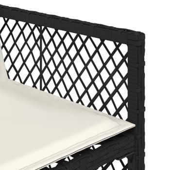 Gartenstühle mit Kissen 4 Stk. Schwarz Poly Rattan